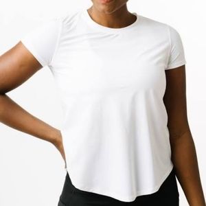 White Split Back Tee